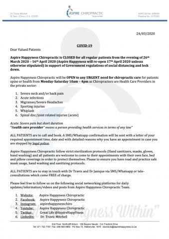 Covid19 Patient Letter 1